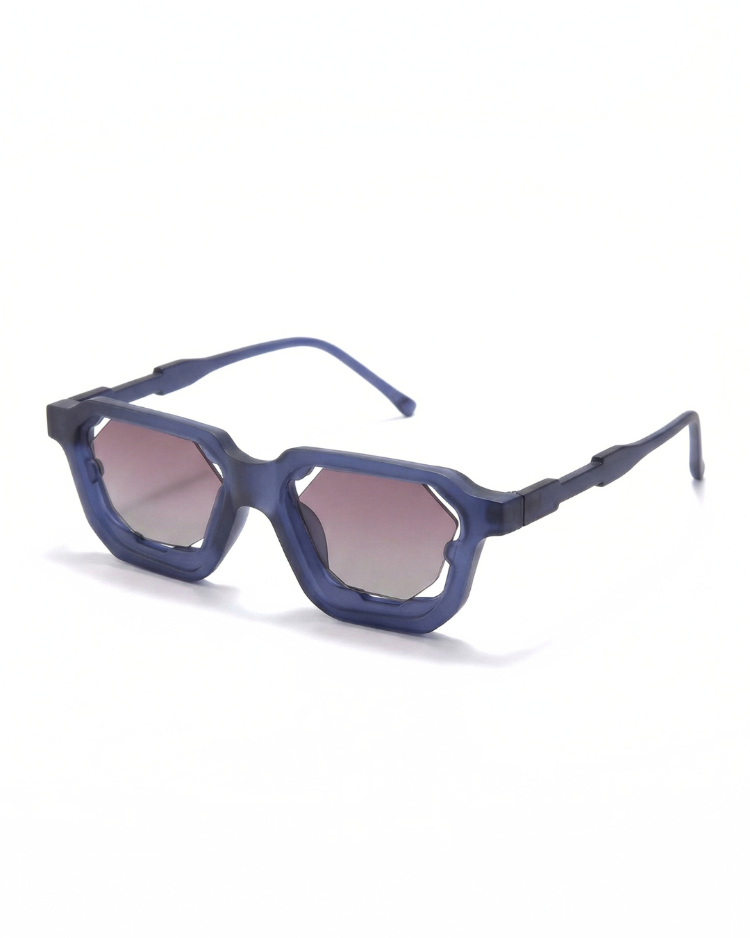 Crystal Blue Gradient Square Sunglasses