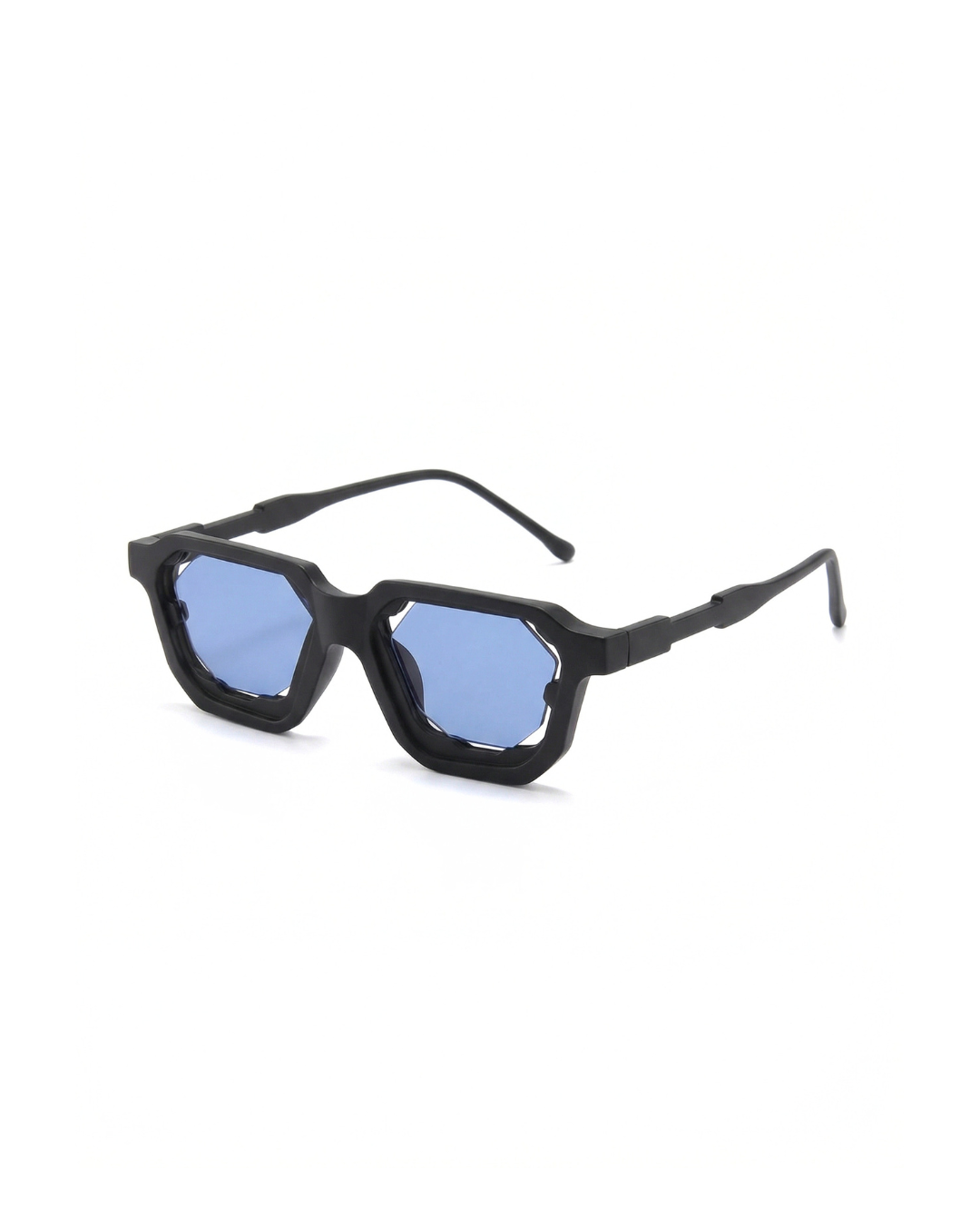 Crystal Black Blue Square Sunglasses