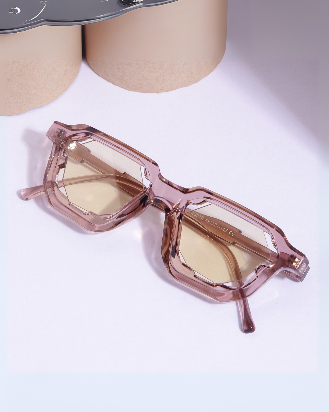 Crystal Full Brown Square Sunglasses