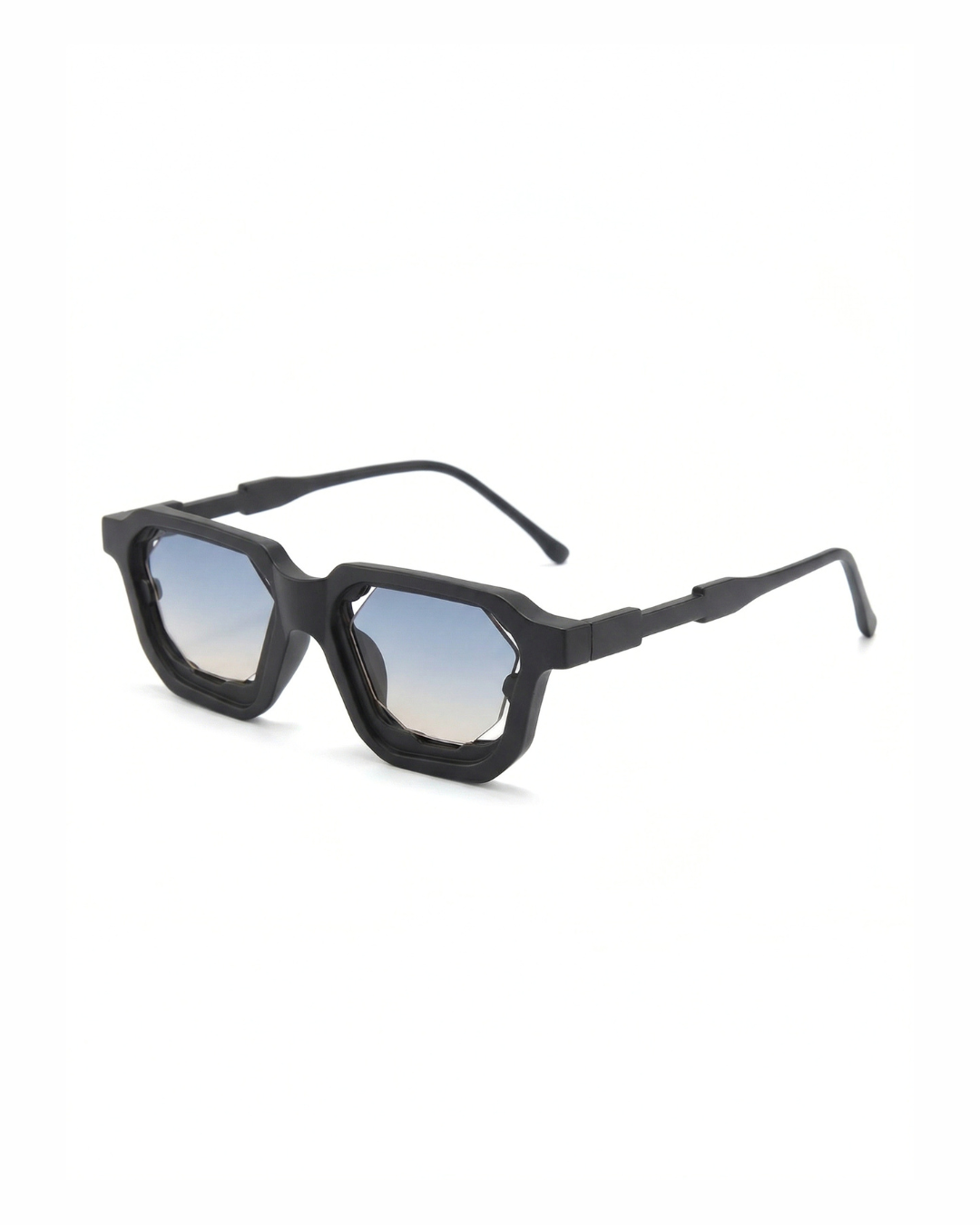Crystal Black Peach Gradient Square Sunglasses
