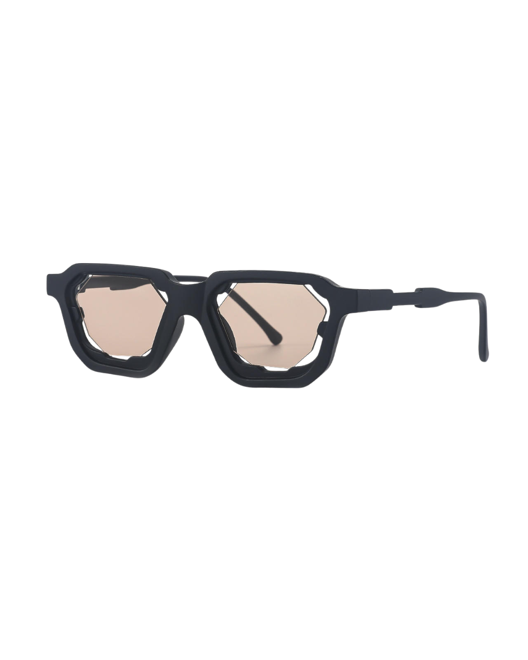 Crystal Black Brown Square Sunglasses