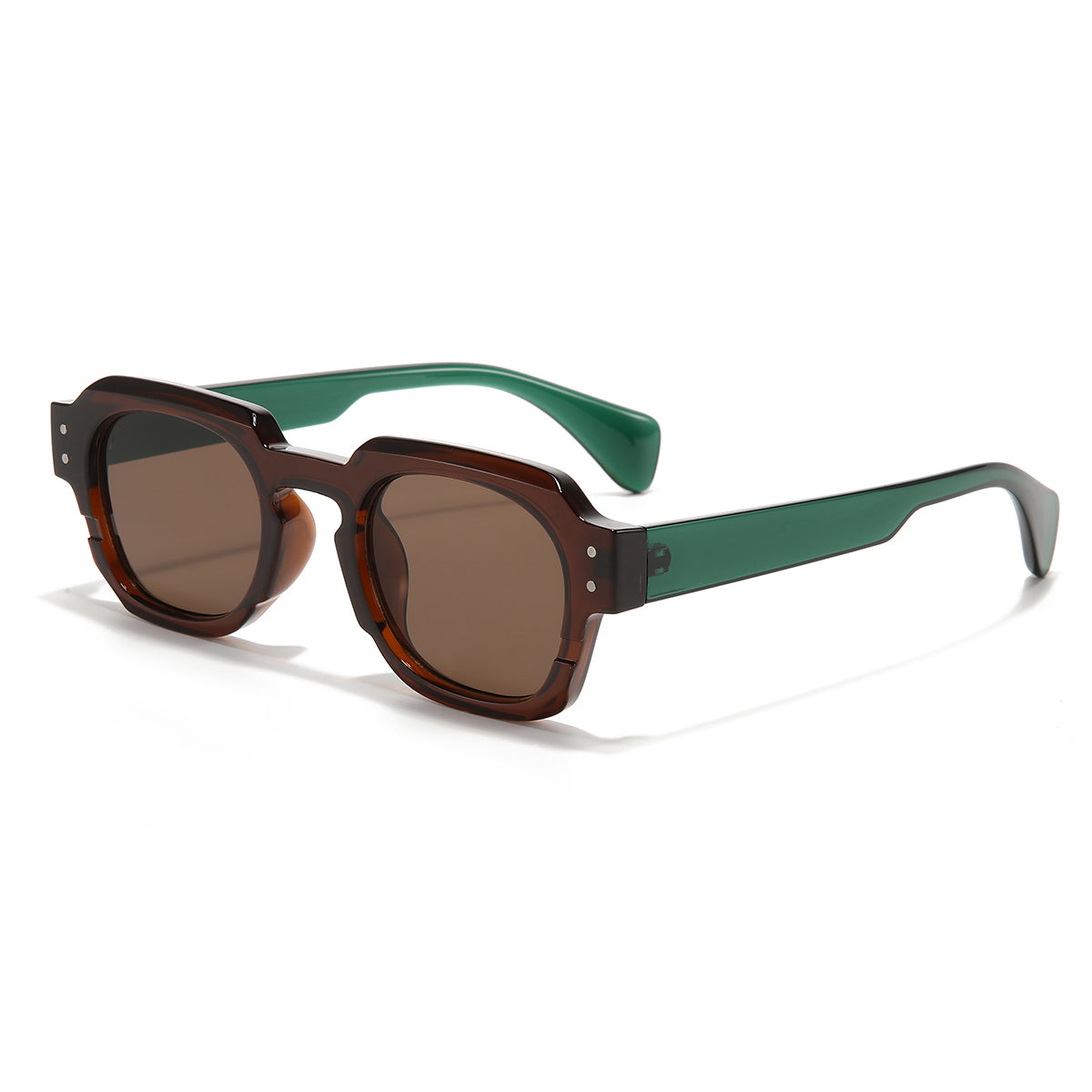 Green Brown Brown SZ 2004 Round Sunglasses