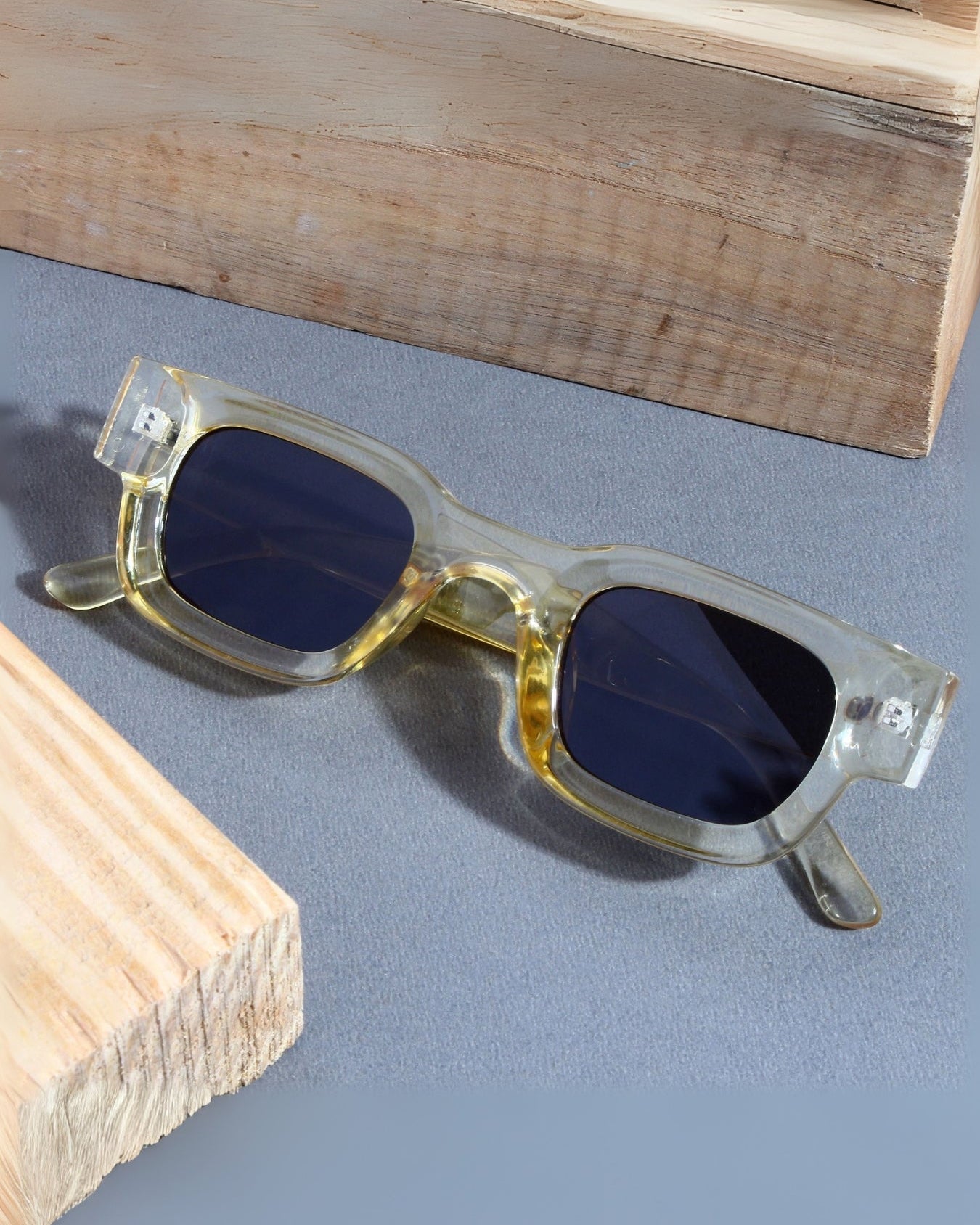 Vintage V1 Yellow Black Square Sunglasses