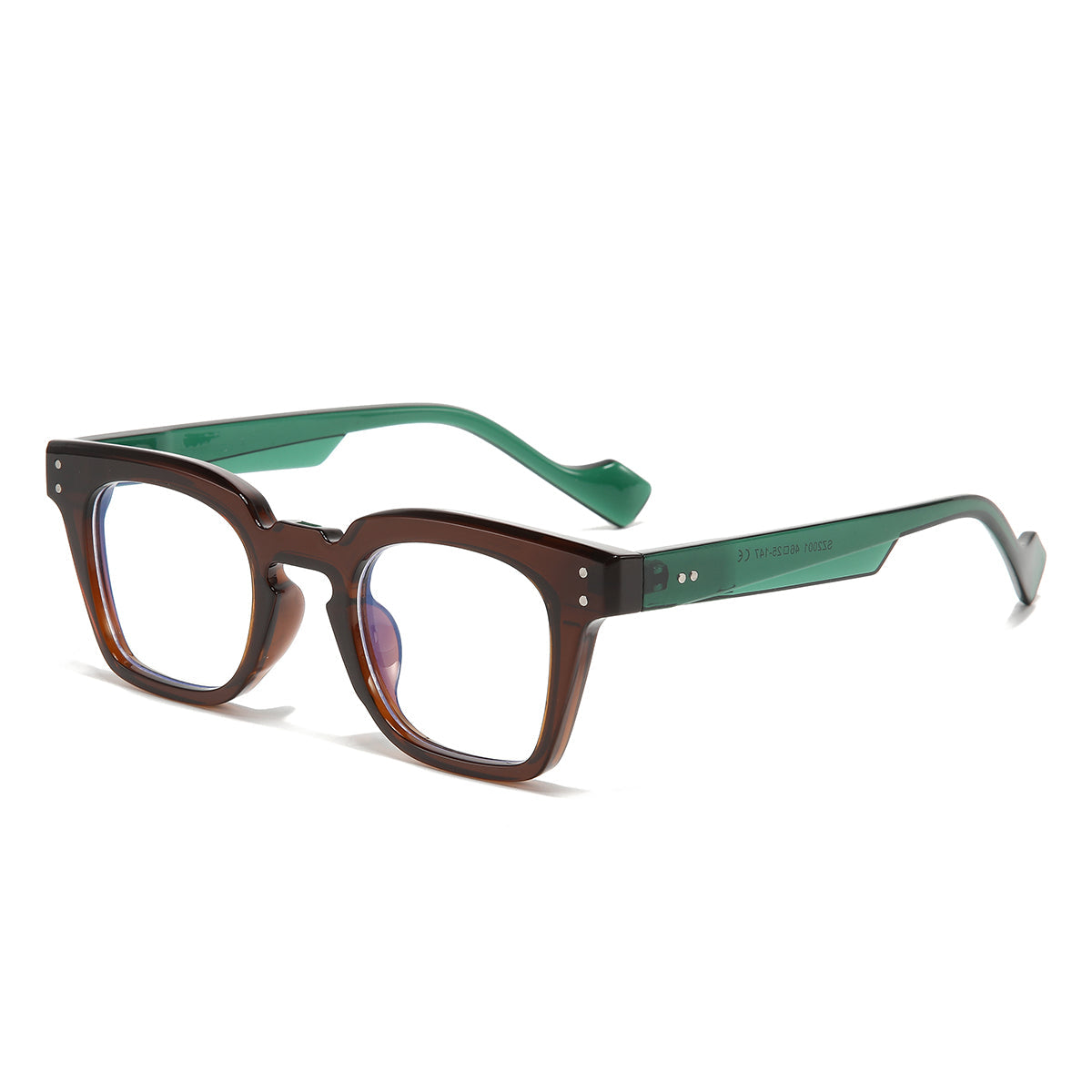 Green Brown Clear SZ 2001 Square Sunglasses