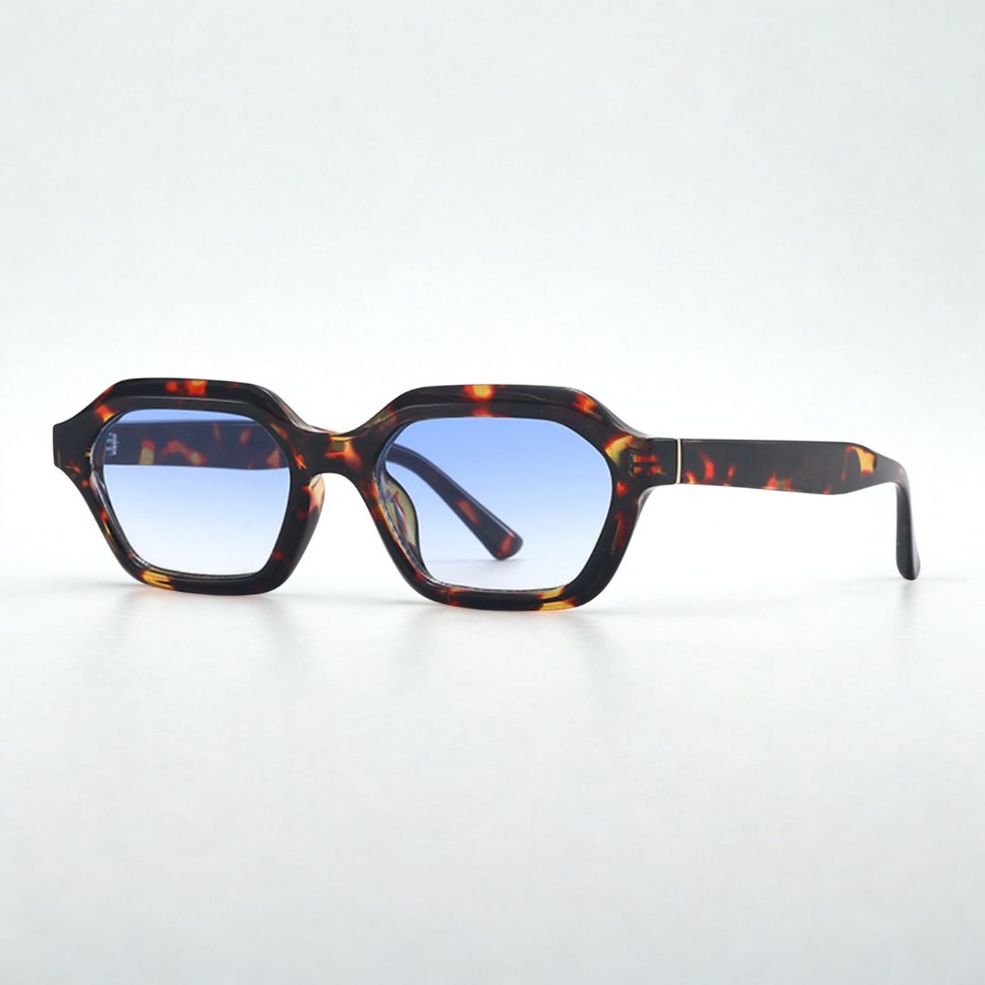 Stellan Tortoise Blue Gradient Retro Square Sunglasses