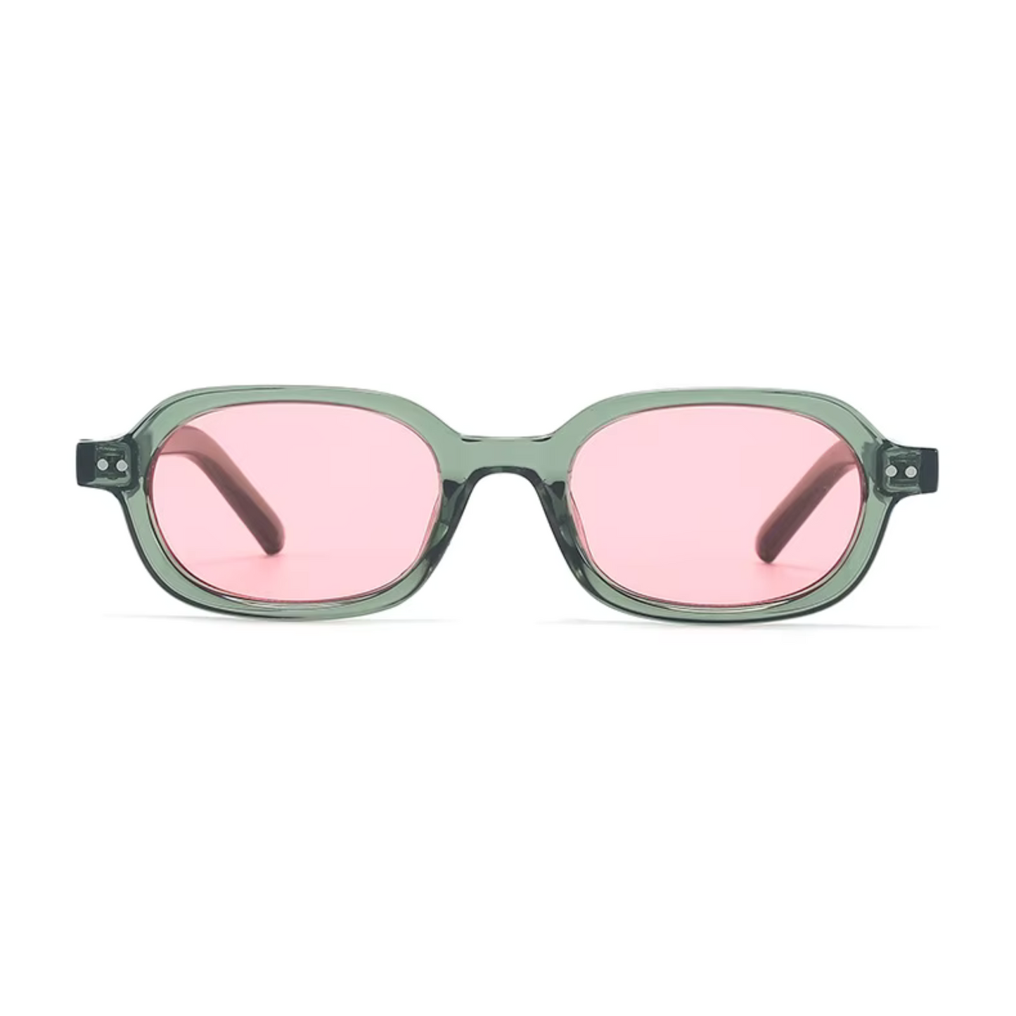 Korean V2 Green Pink Rectangle Sunglasses