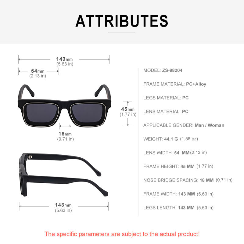 Rogue Full  Black Square Sunglasses