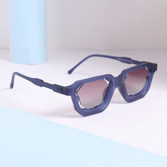 Crystal Blue Gradient Square Sunglasses