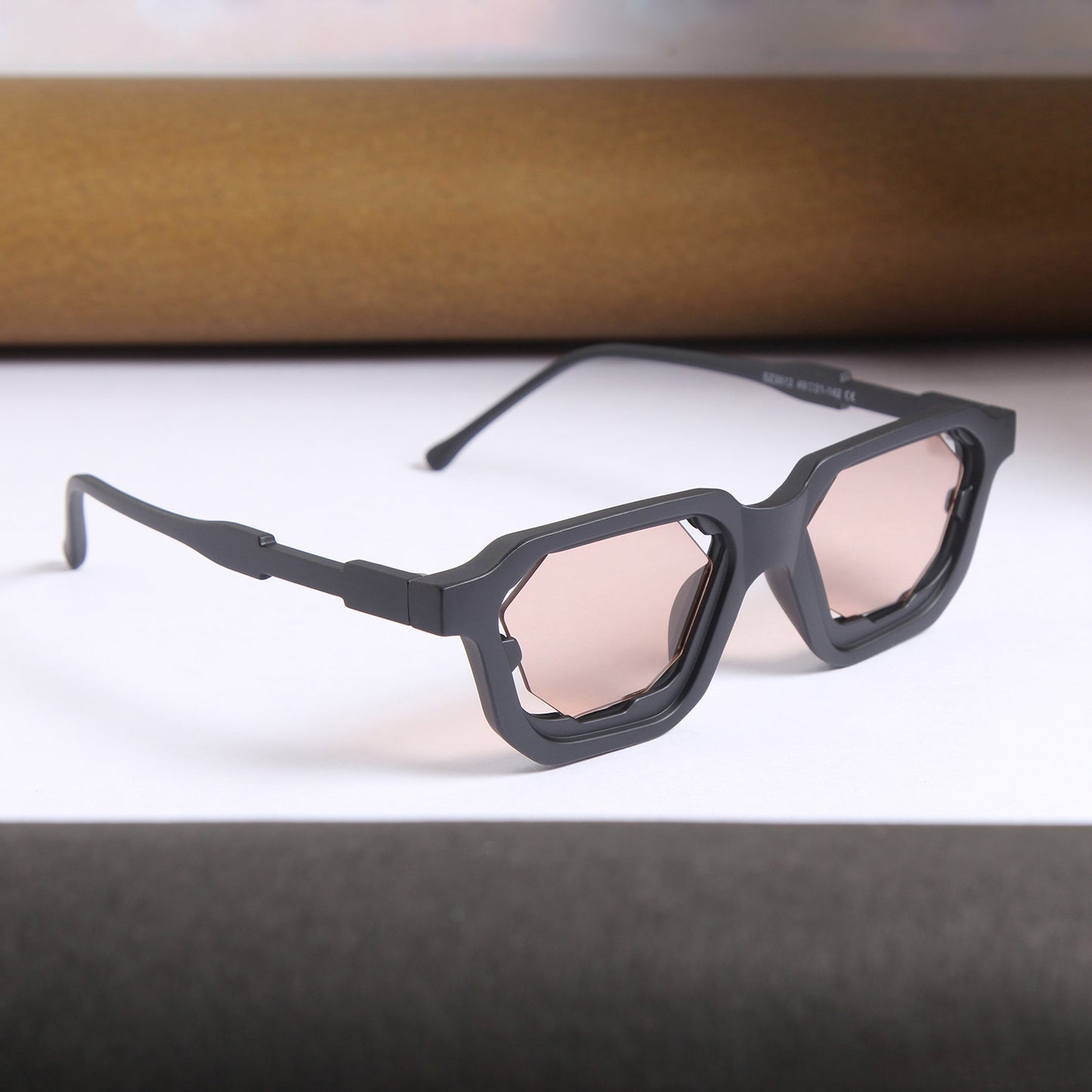 Crystal Black Brown Square Sunglasses