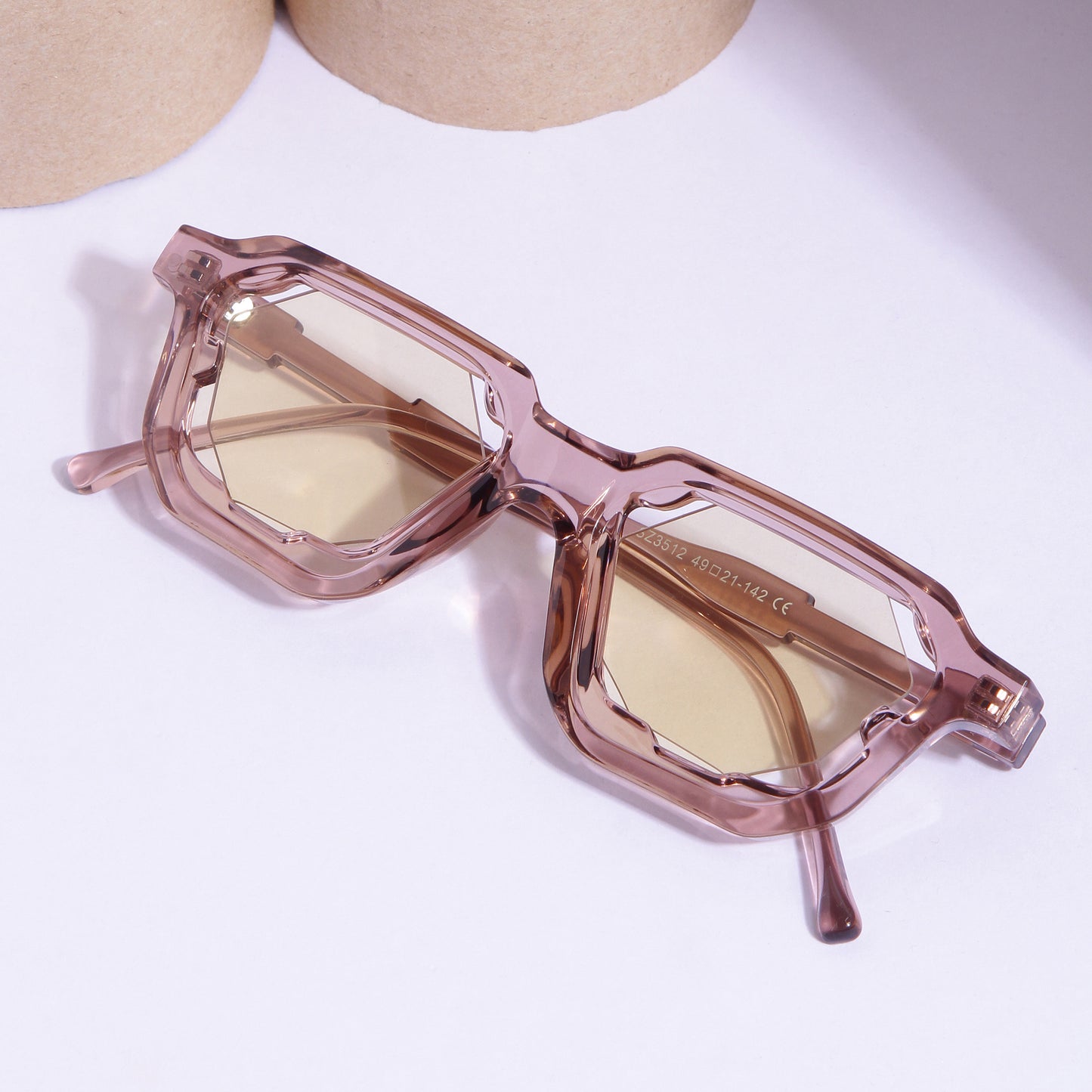 Crystal Full Brown Square Sunglasses