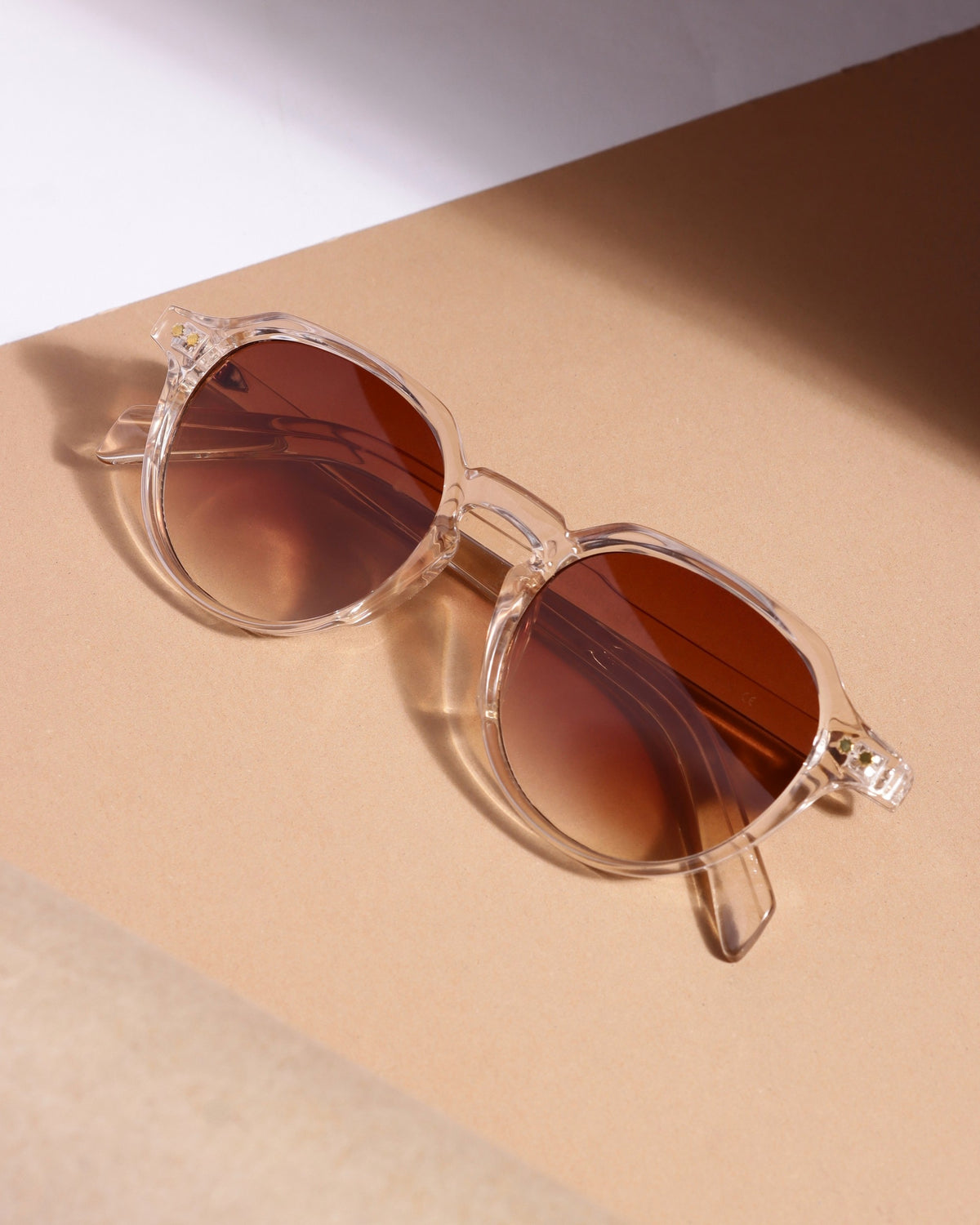 Ranger Brown Brown Gradient Round Sunglasses