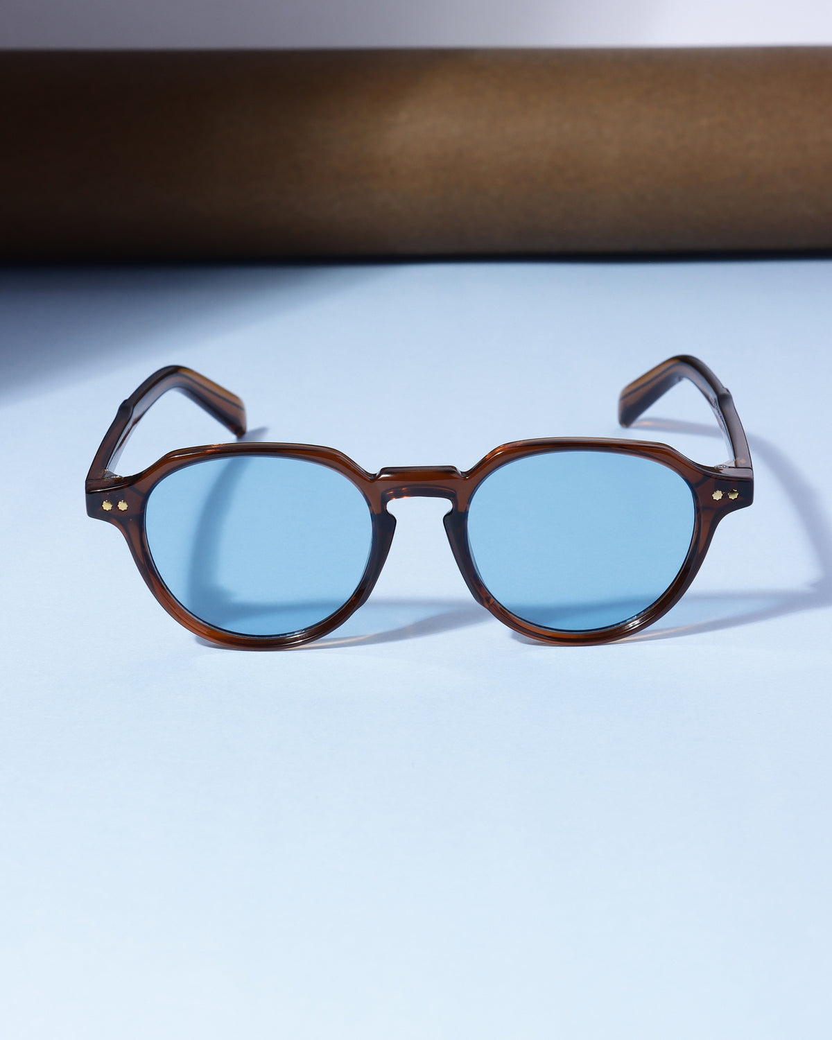 Ranger Brown Blue Round Sunglasses