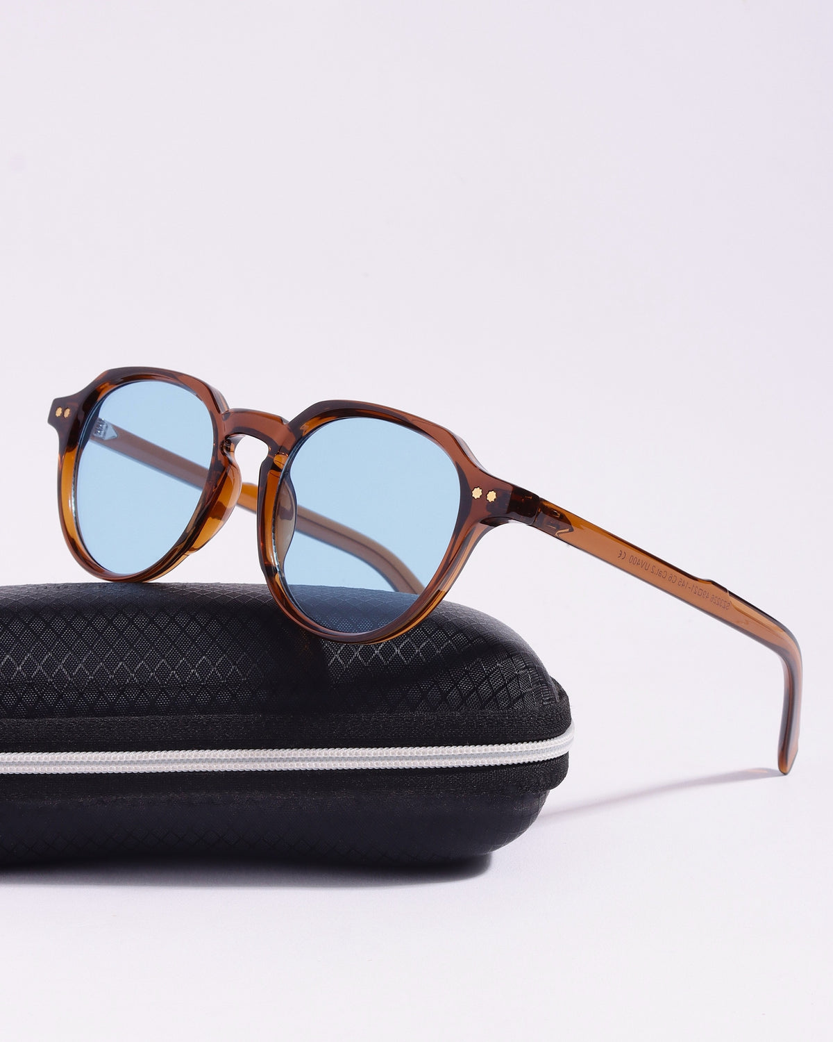 Ranger Brown Blue Round Sunglasses