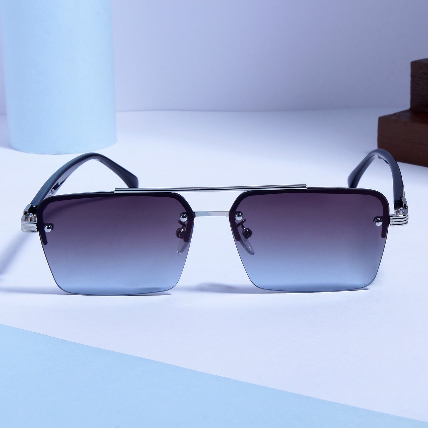 GG2349 Black Blue Gradient Rectangle Sunglasses