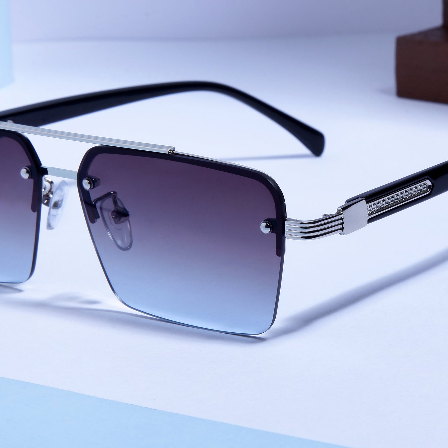 GG2349 Black Blue Gradient Rectangle Sunglasses