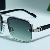 GG2317 Black and Green Gradient Rectangle Sunglasses