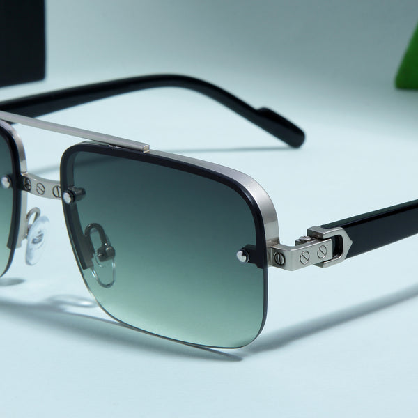 GG2317 Black and Green Gradient Rectangle Sunglasses
