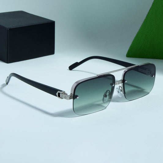 GG2317 Black and Green Gradient Rectangle Sunglasses