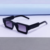 Vintage V2 Black Blue Gradient Rectangle Sunglasses