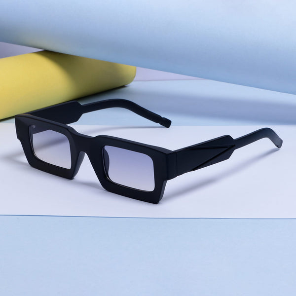 Vintage V2 Black Peach Gradient Rectangle Sunglasses