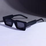 Vintage V2 Full Black Rectangle Sunglasses