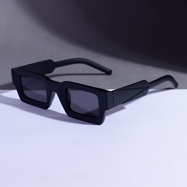 Vintage V2 Full Black Rectangle Sunglasses
