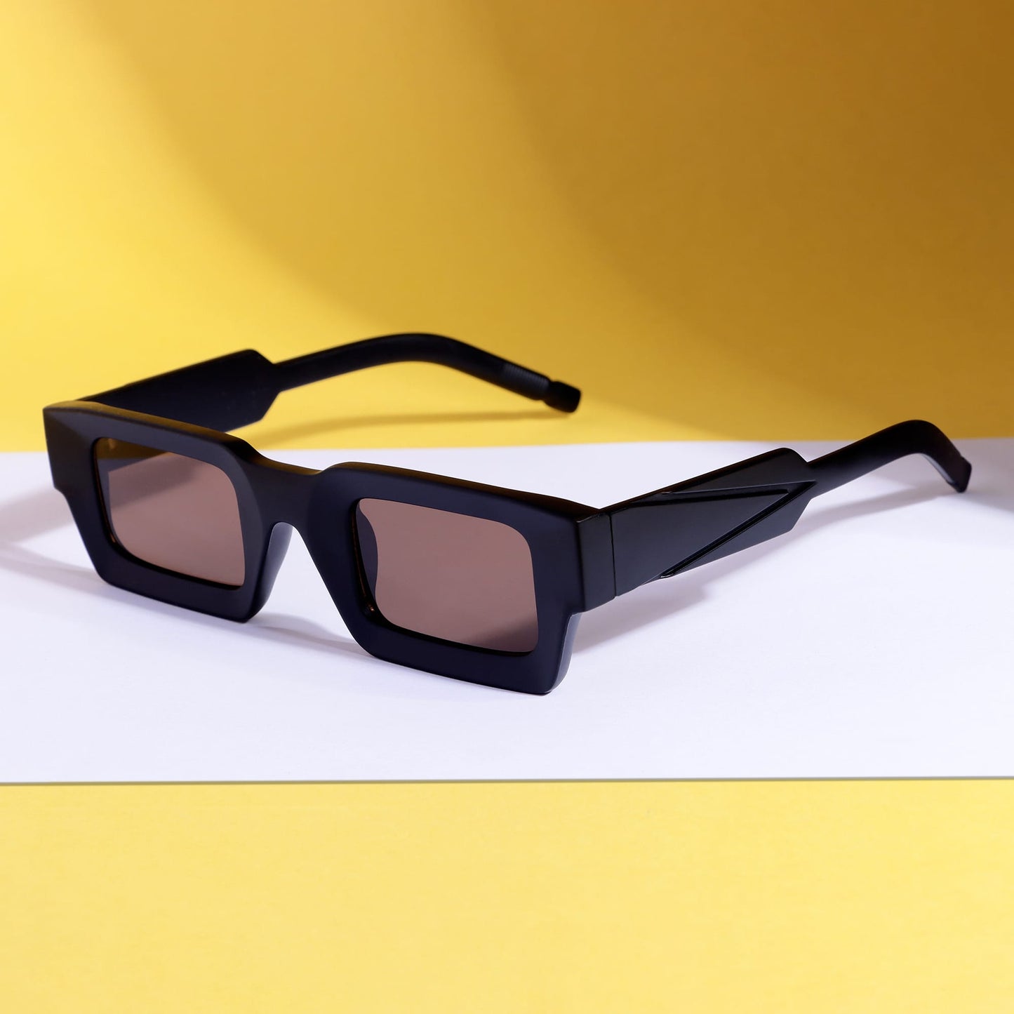 Vintage V2 Black Brown Rectangle Sunglasses