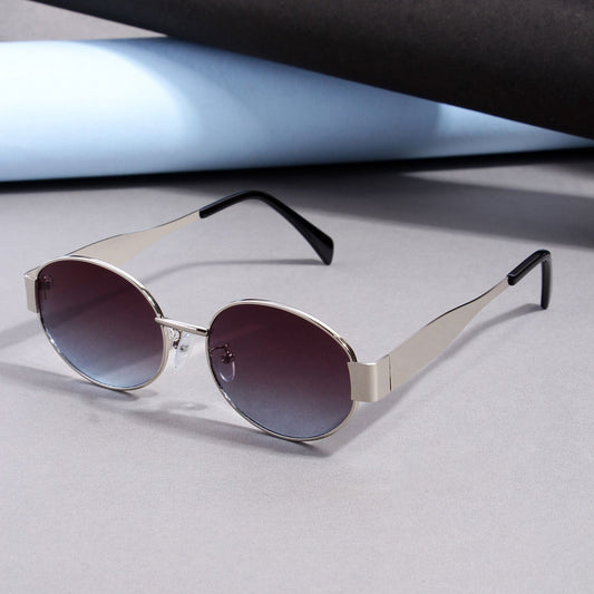 FF2380 Silver Blue Gradient Oval Sunglasses