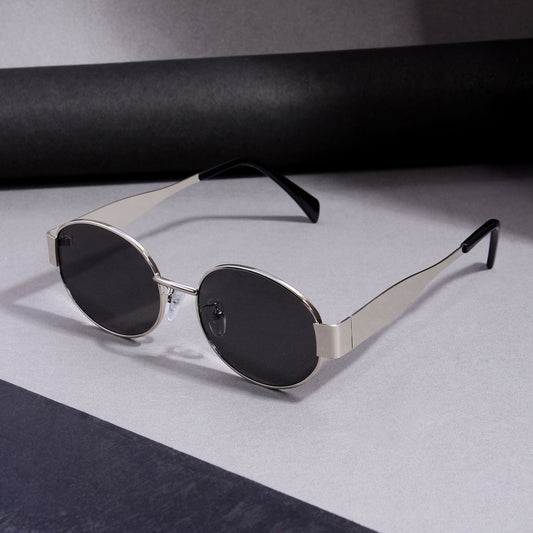 FF2380 Silver Black Oval Sunglasses