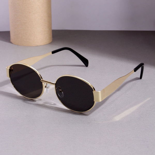FF2380 Gold Black Oval Sunglasses
