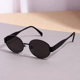 FF2380 Full Black Oval Sunglasses