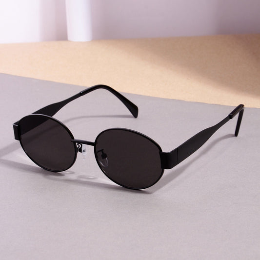 FF2380 Full Black Oval Sunglasses