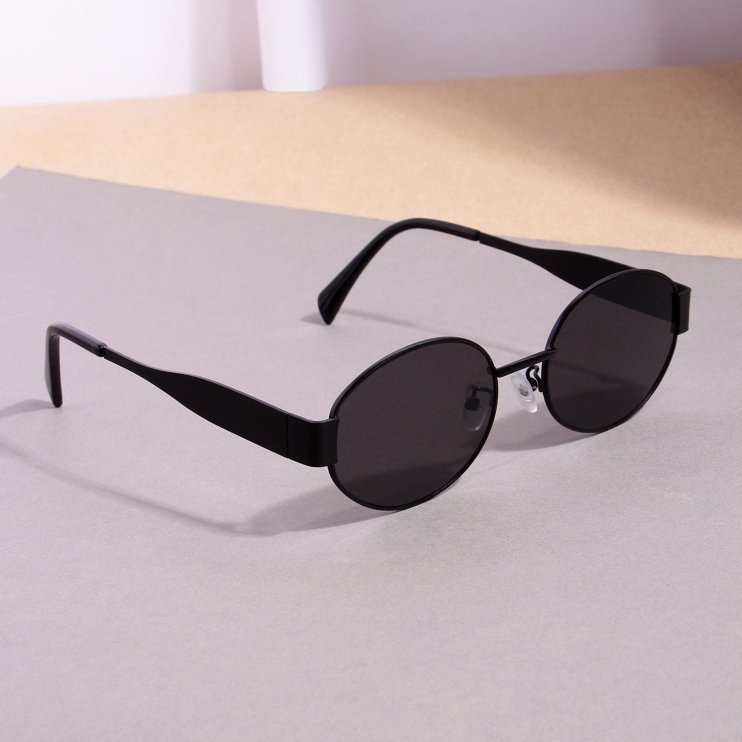 FF2380 Full Black Oval Sunglasses