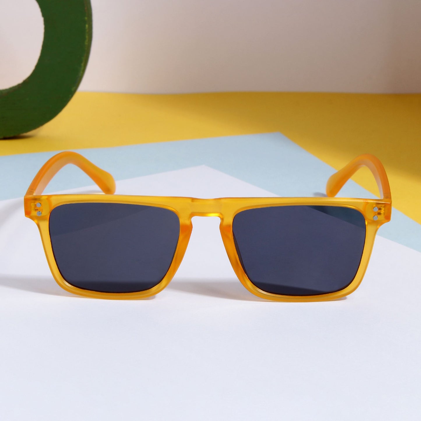 Pardon Yellow Black Premium Rectangle Sunglasses