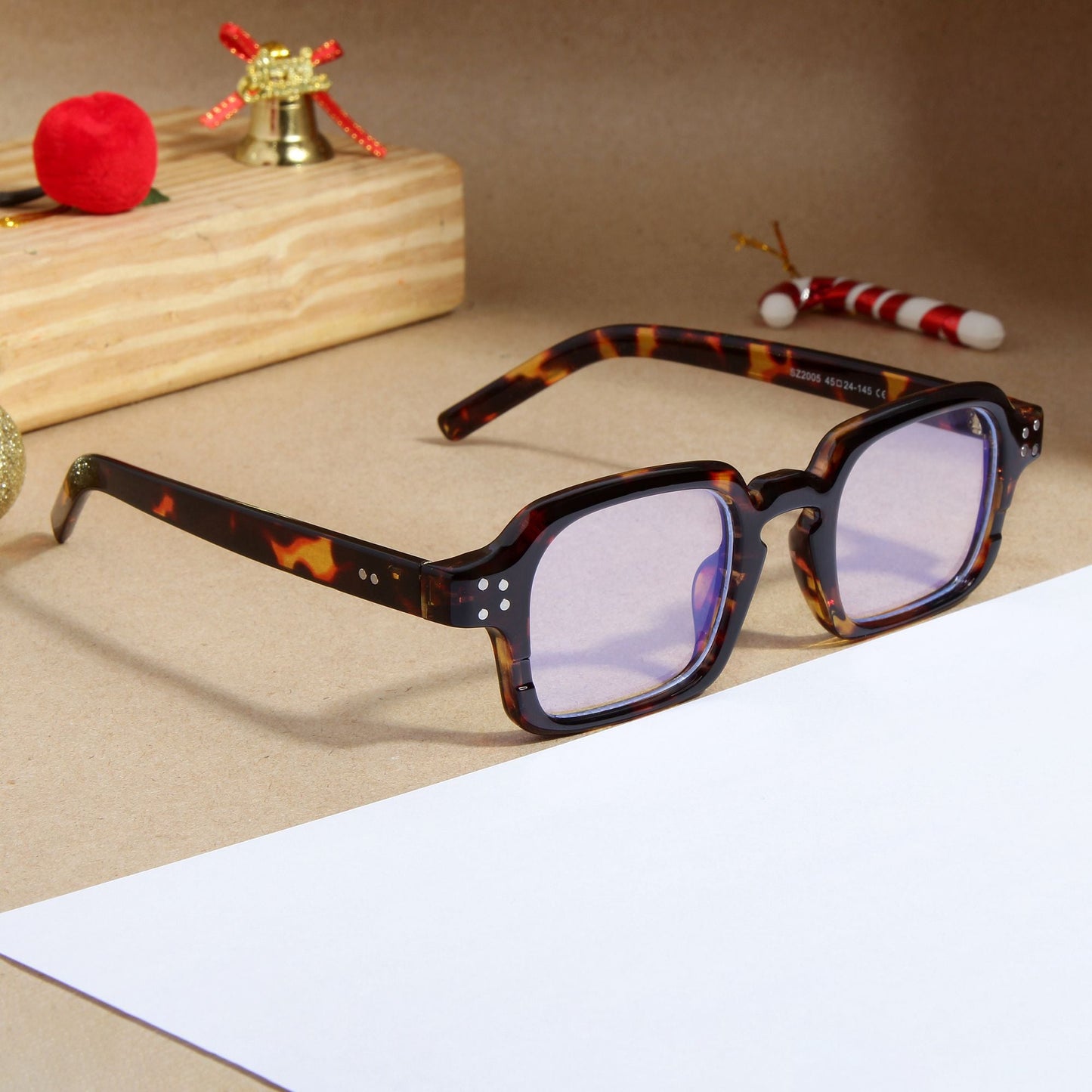 Tortoise Brown Clear SZ 2005 Square Sunglasses