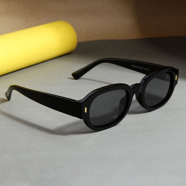 Venom Full Black Oval Sunglasses