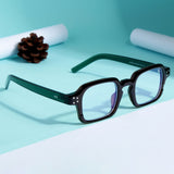 Green Brown Clear SZ 2005 Square Sunglasses