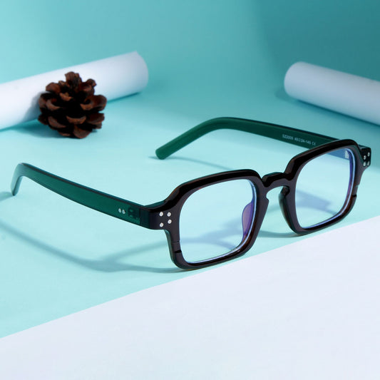 Green Brown Clear SZ 2005 Square Sunglasses