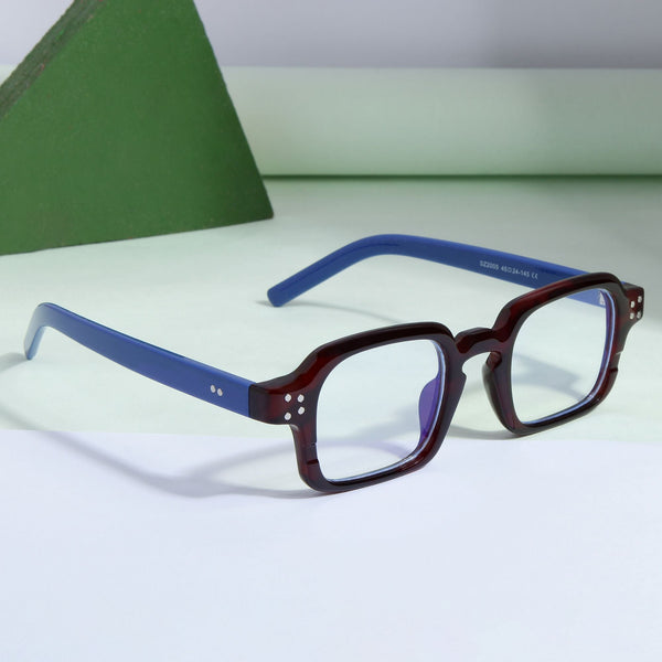 Blue Brown Clear SZ 2005 Square Sunglasses