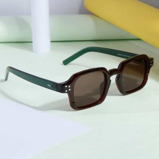 Green Brown SZ 2005 Square Sunglasses