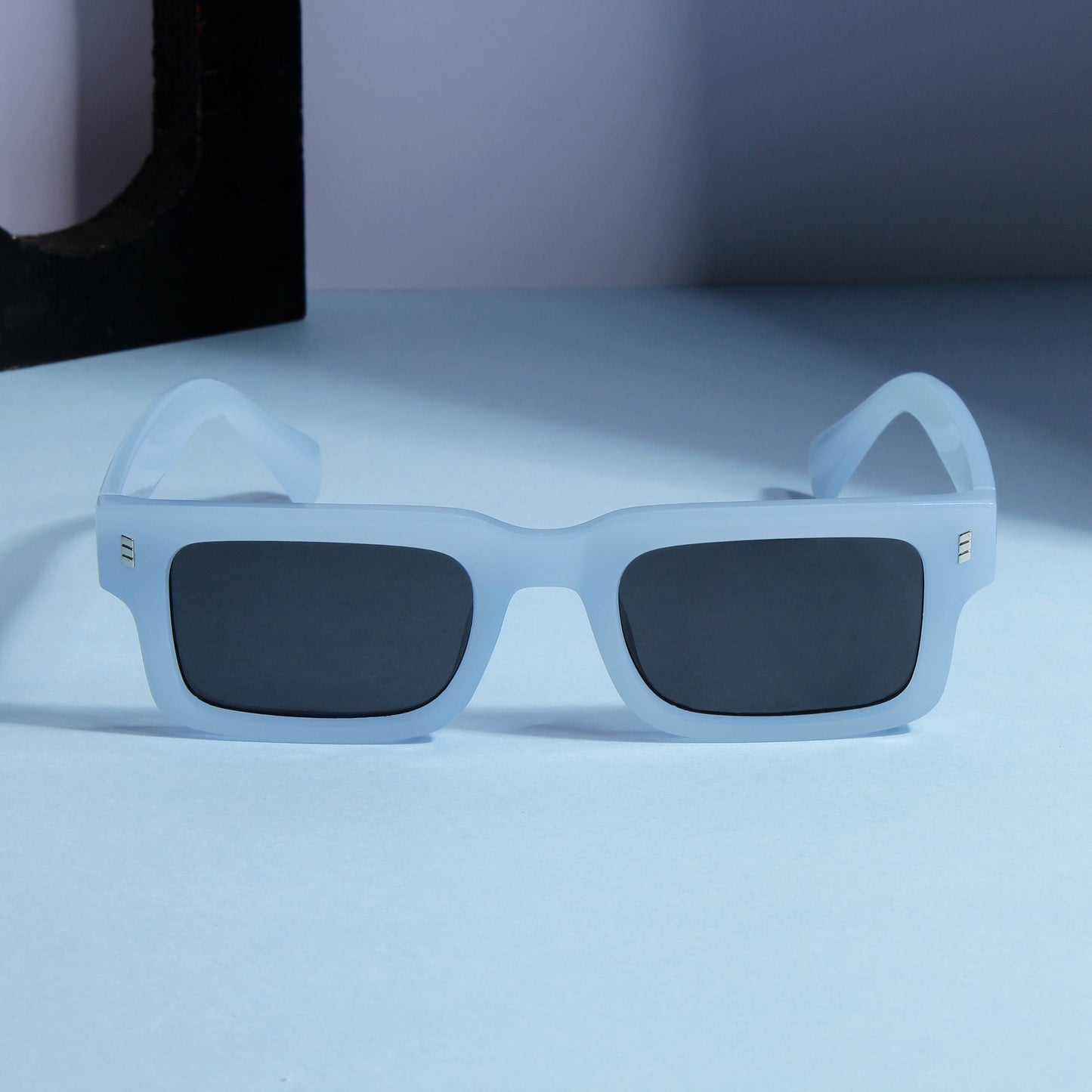 Lucifer Blue Black Rectangle Sunglasses