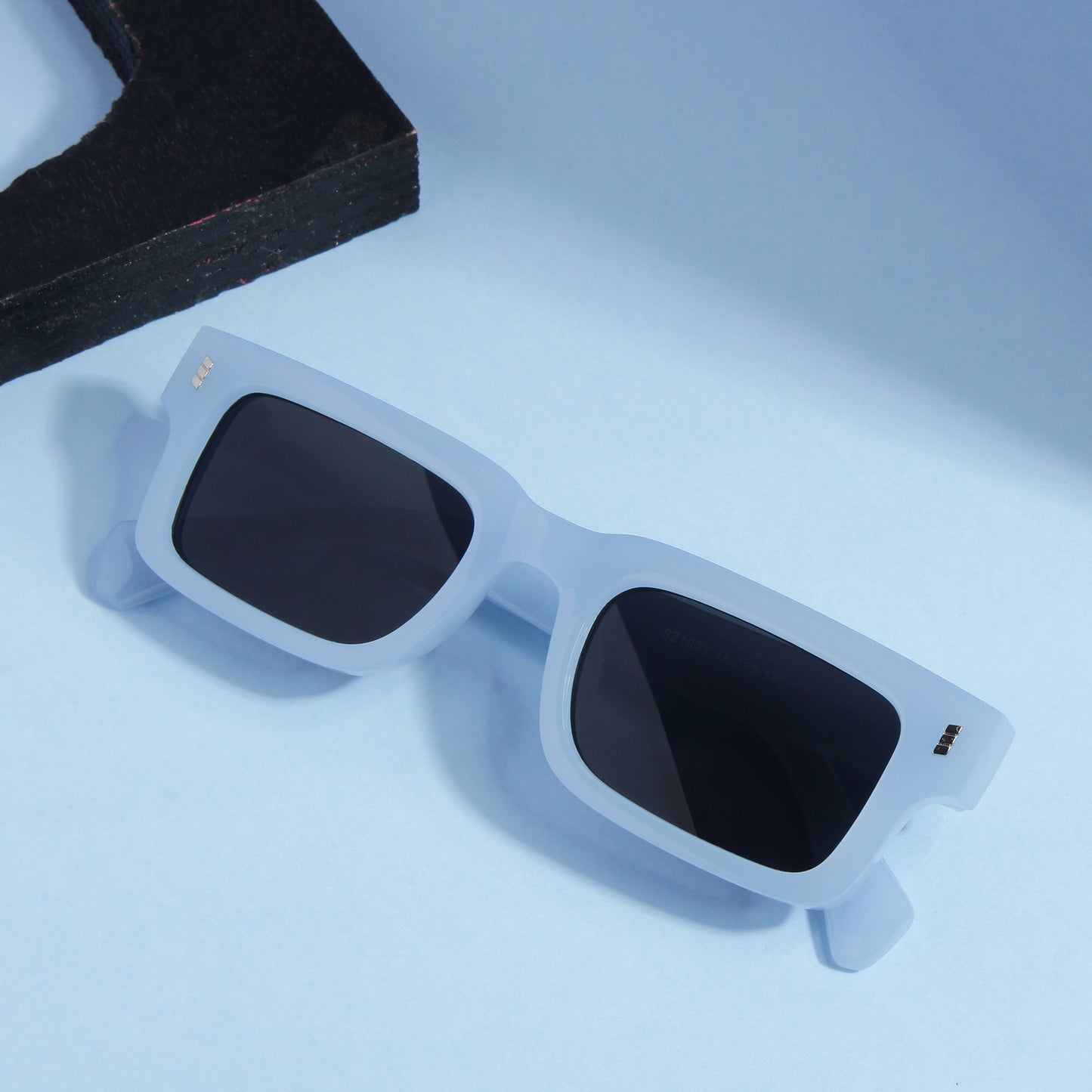 Lucifer Blue Black Rectangle Sunglasses
