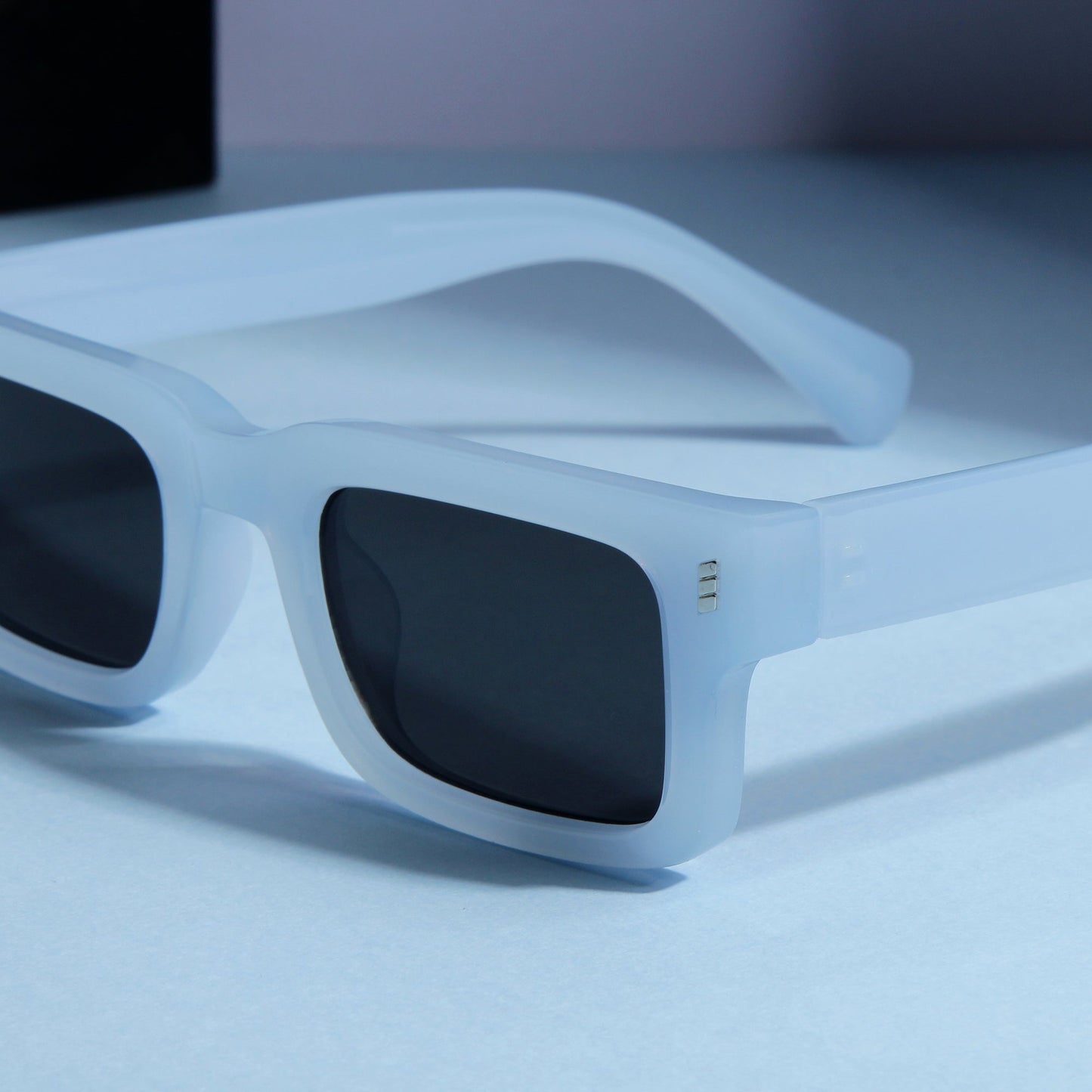 Lucifer Blue Black Rectangle Sunglasses