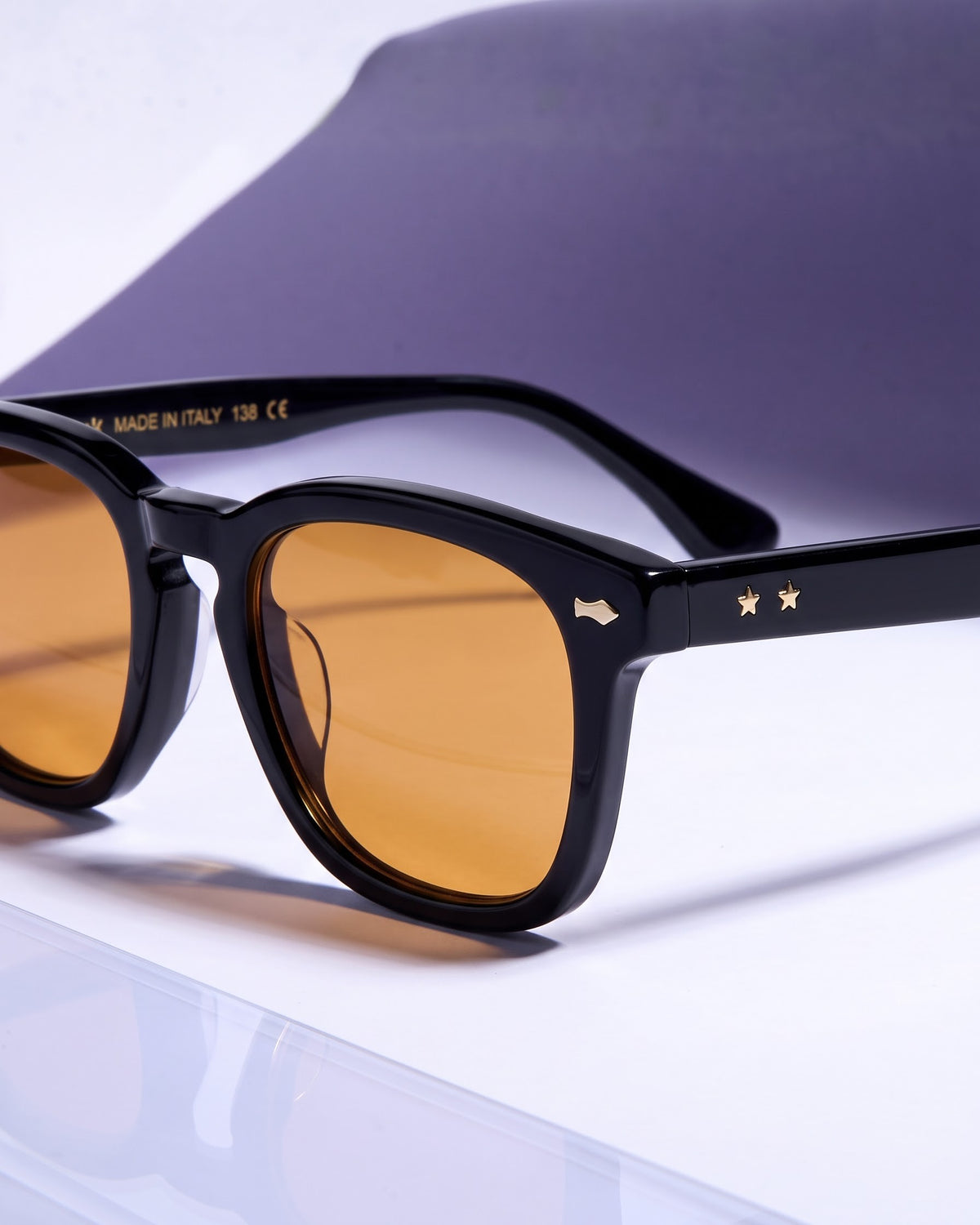 Michel Black Orange Square Sunglasses