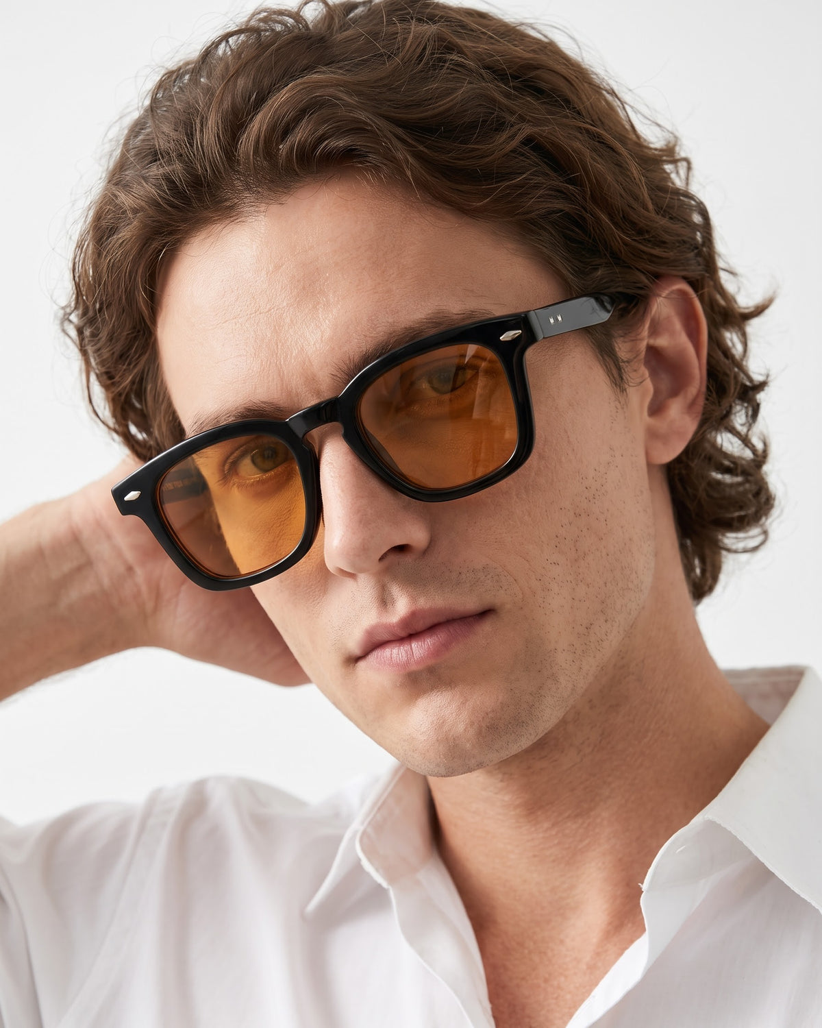 Michel Black Orange Square Sunglasses