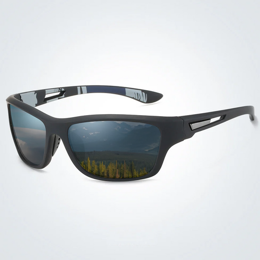 Rider V1 Black Polarized Rectangle Sunglasses