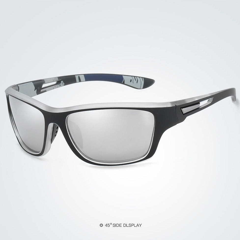 Rider V1 Silver Mercury Polarized Rectangle Sunglasses