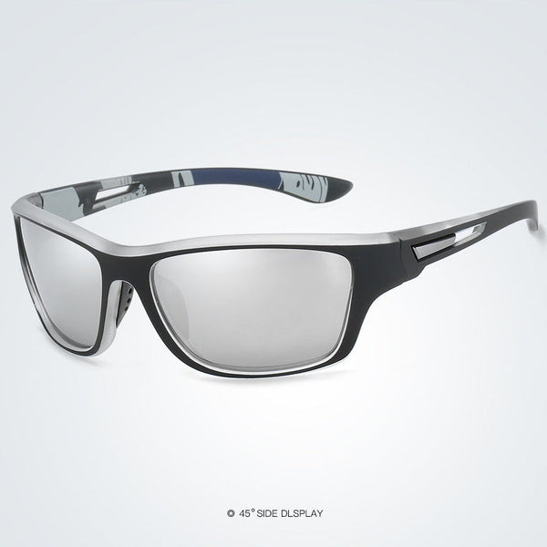 Rider V1 Silver Mercury Polarized Rectangle Sunglasses