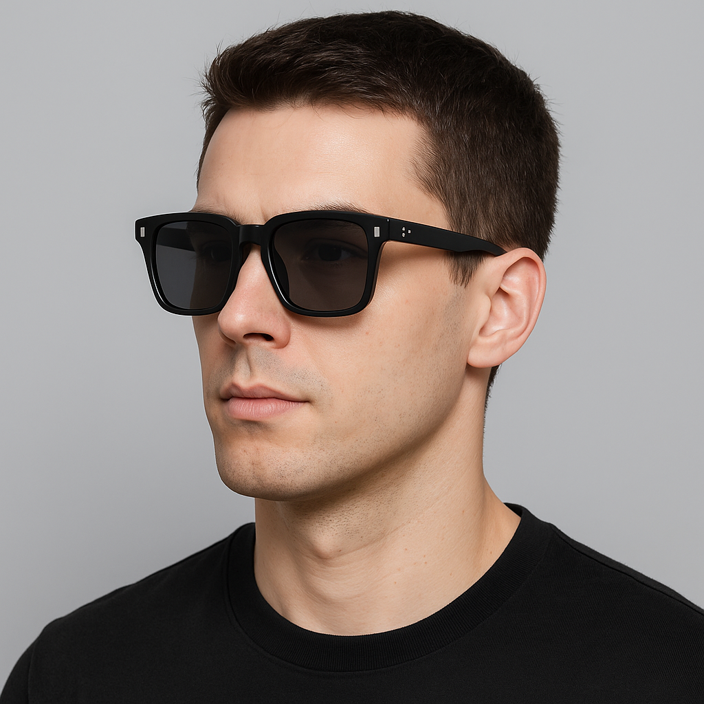 Spider Black Rectangle Sunglasses