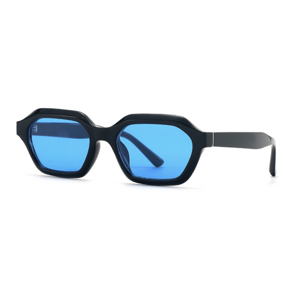 Stellan Black Blue Retro Square Sunglasses